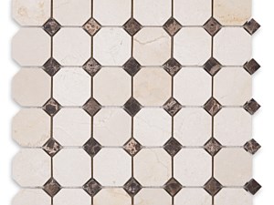 Crema Marfil Marble Octagon with Brown Dot Polished or Honed